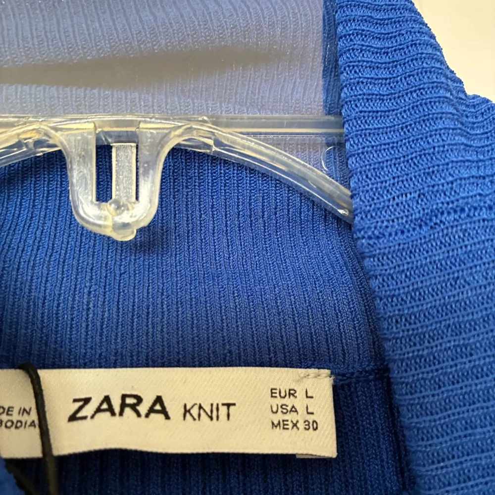 Zara Women's Long Sleeve Blue Turtleneck Dress - Picture 2 of 4